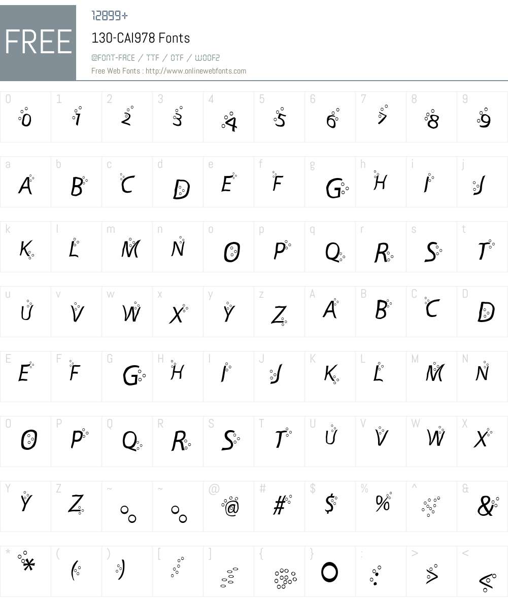 130-CAI978 Font Screenshots
