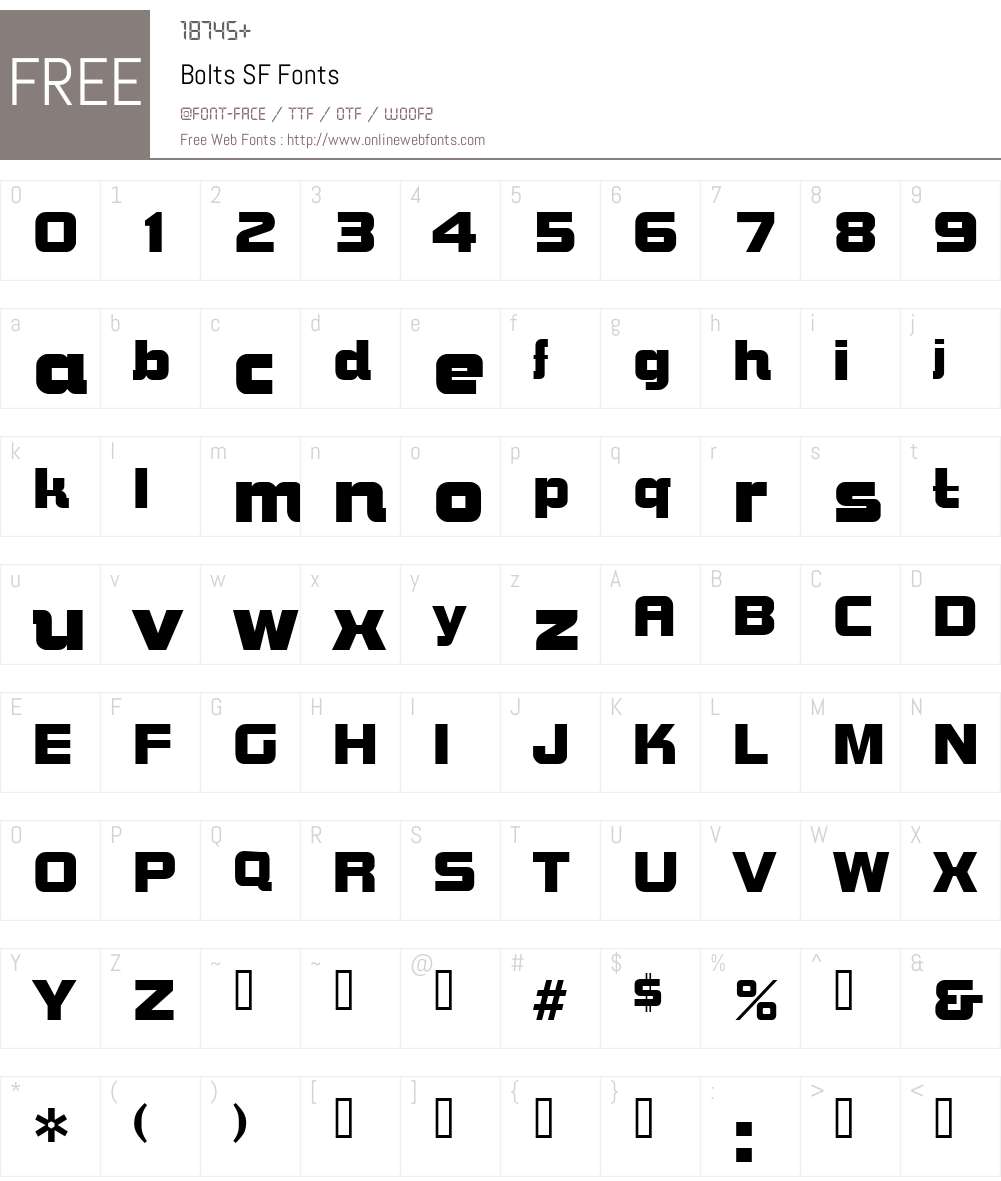 Bolts SF Font Screenshots