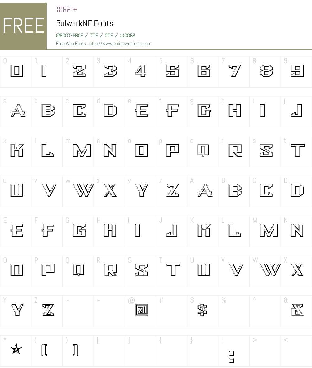 BulwarkNF Font Screenshots