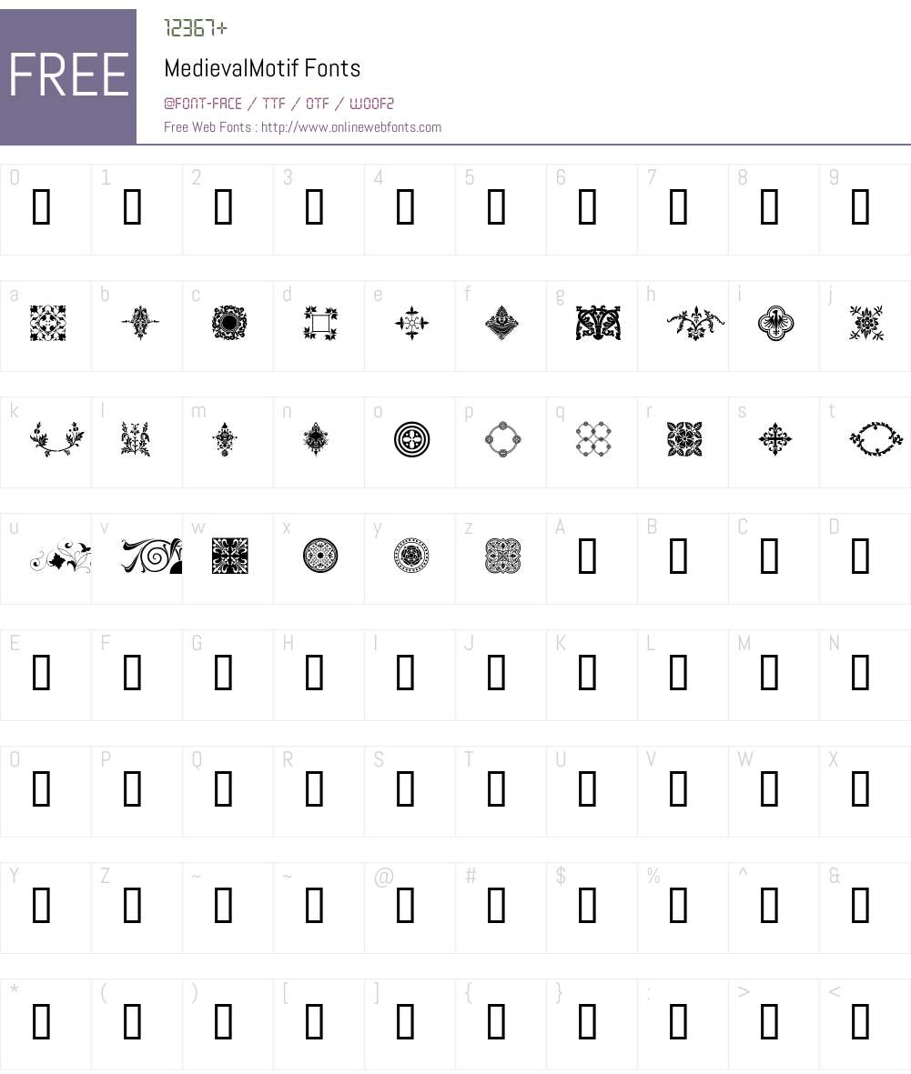 MedievalMotif Font Screenshots