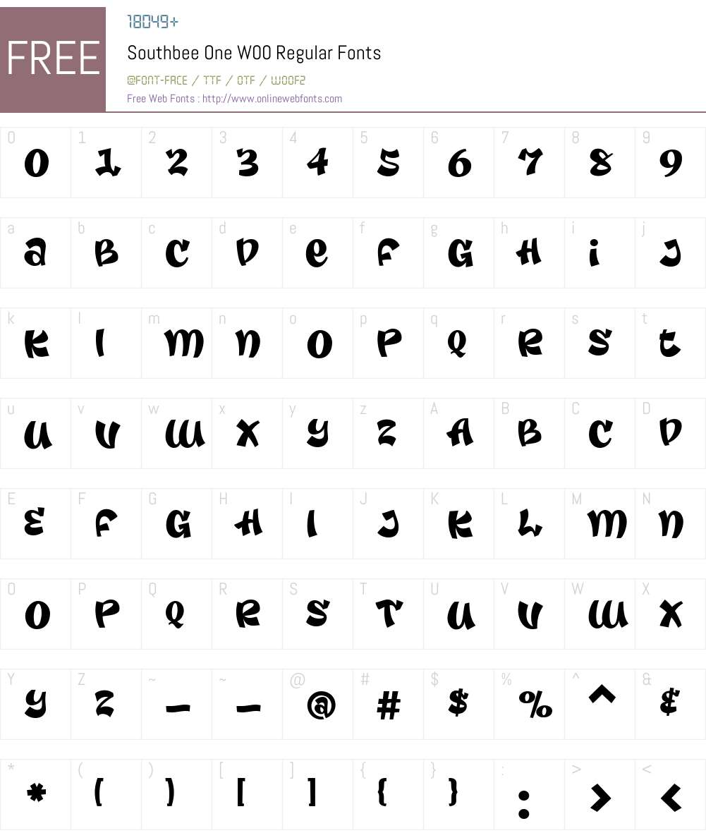 SouthbeeOneW00-Regular Font Screenshots