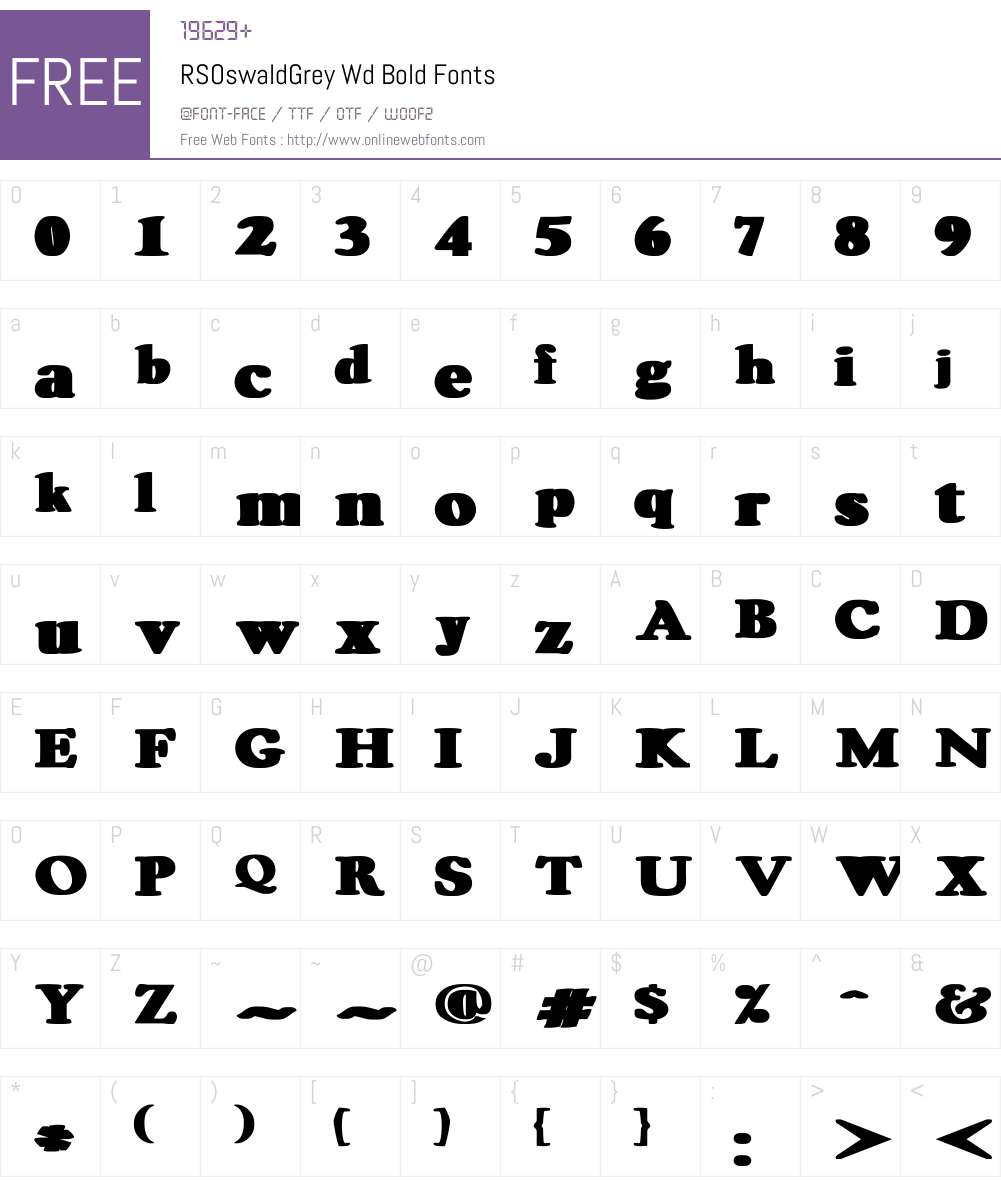 RSOswaldGrey Wd bold Font Screenshots