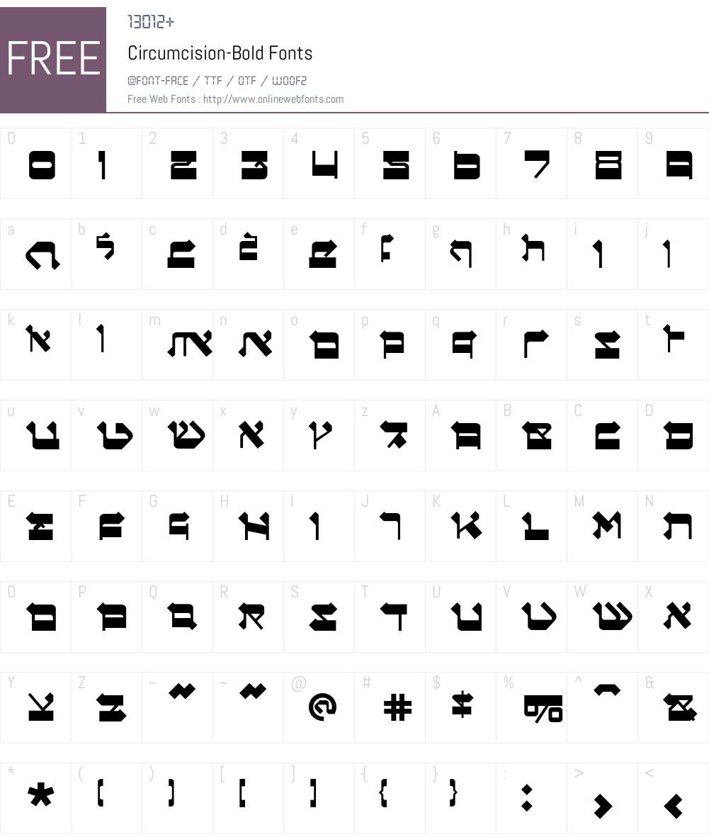 Circumcision Font Screenshots