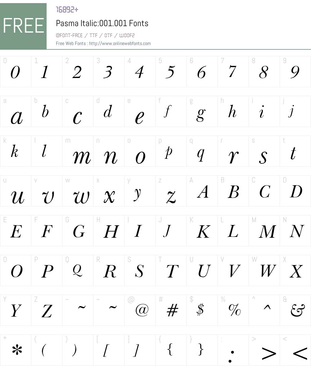 Pasma Font Screenshots