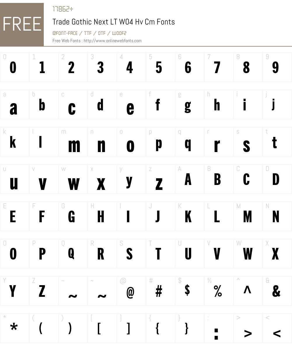 Trade Gothic Next Font Screenshots
