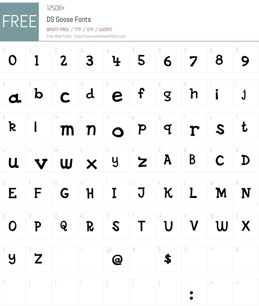 DS Goose Font Screenshots