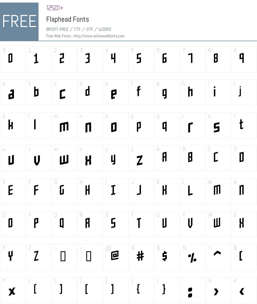 Flaphead Font Screenshots