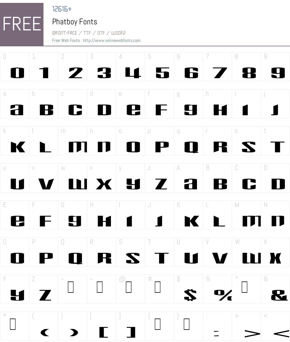 Phatboy Font Screenshots