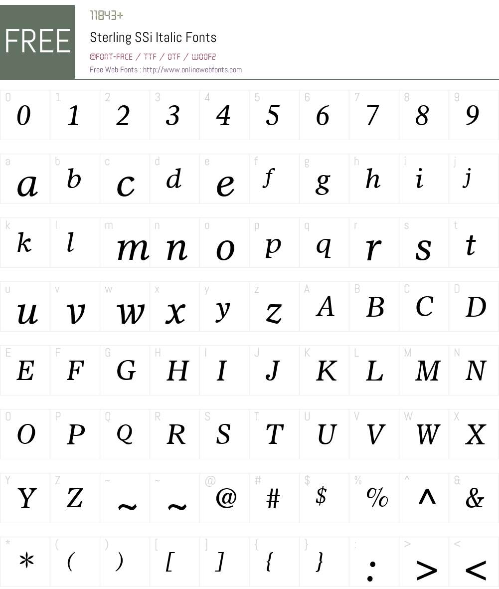Sterling SSi Font Screenshots