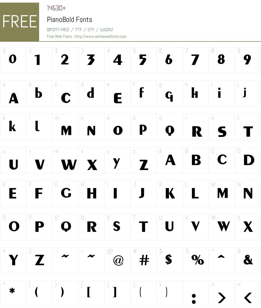 Piano Font Screenshots