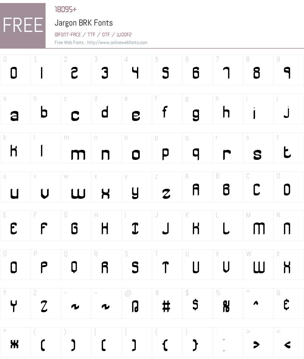 Jargon BRK Font Screenshots