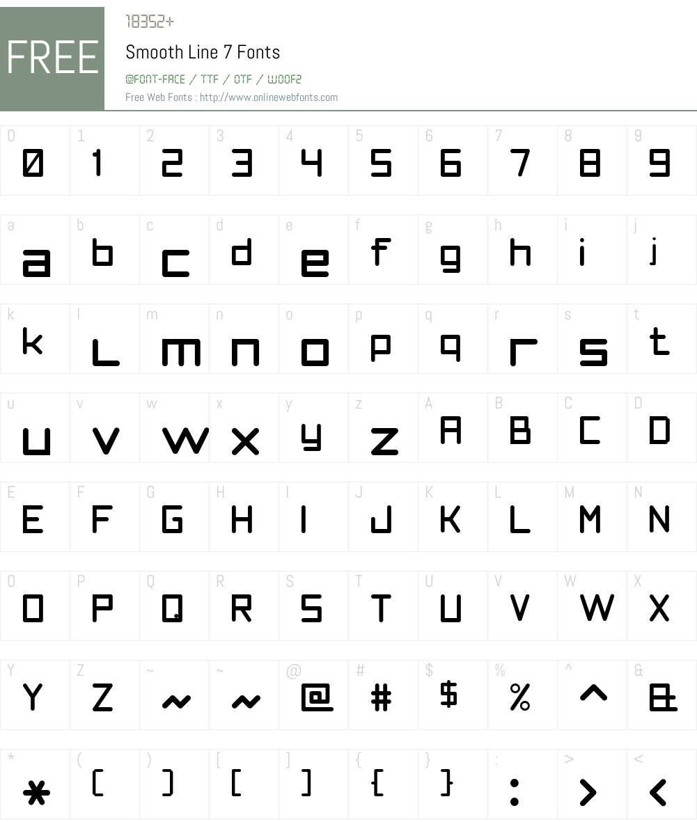 Smooth Line 7 Font Screenshots