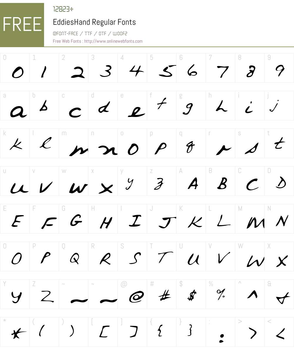 EddiesHand Font Screenshots