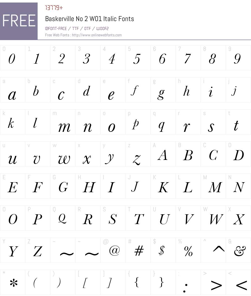 BaskervilleNo2W01-Italic Font Screenshots