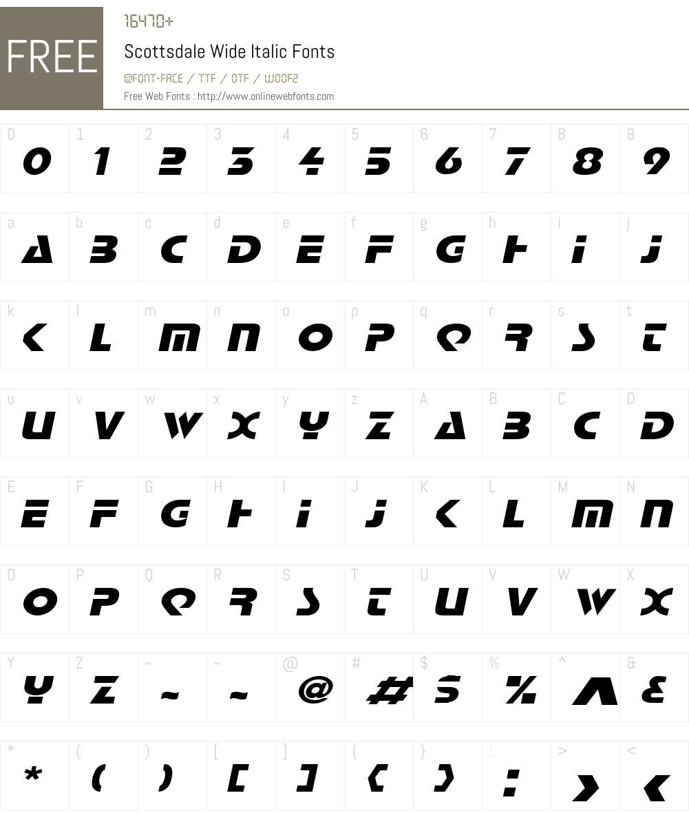 Scottsdale Wide Font Screenshots