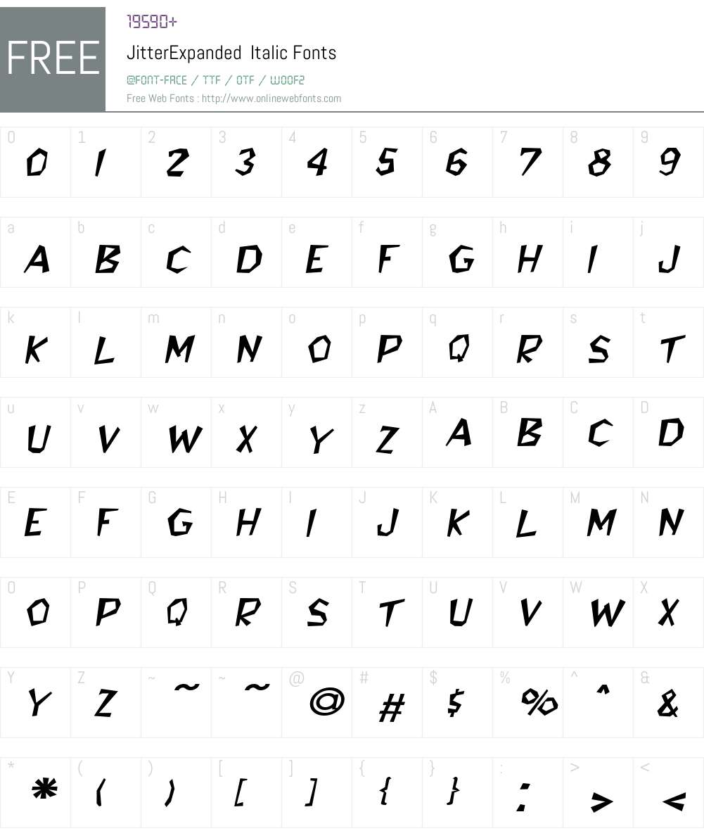 JitterExpanded Font Screenshots