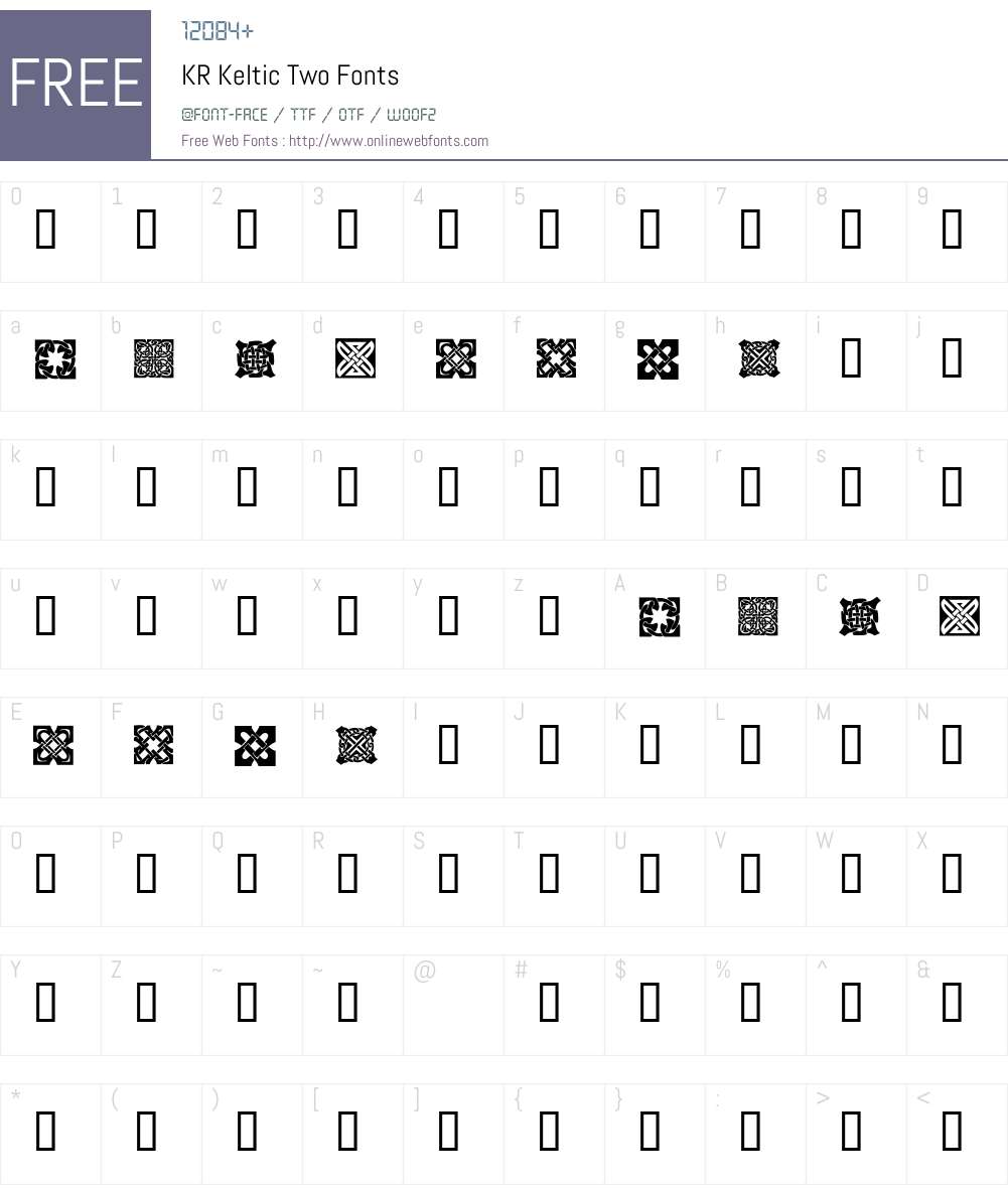 KR Keltic Two Font Screenshots