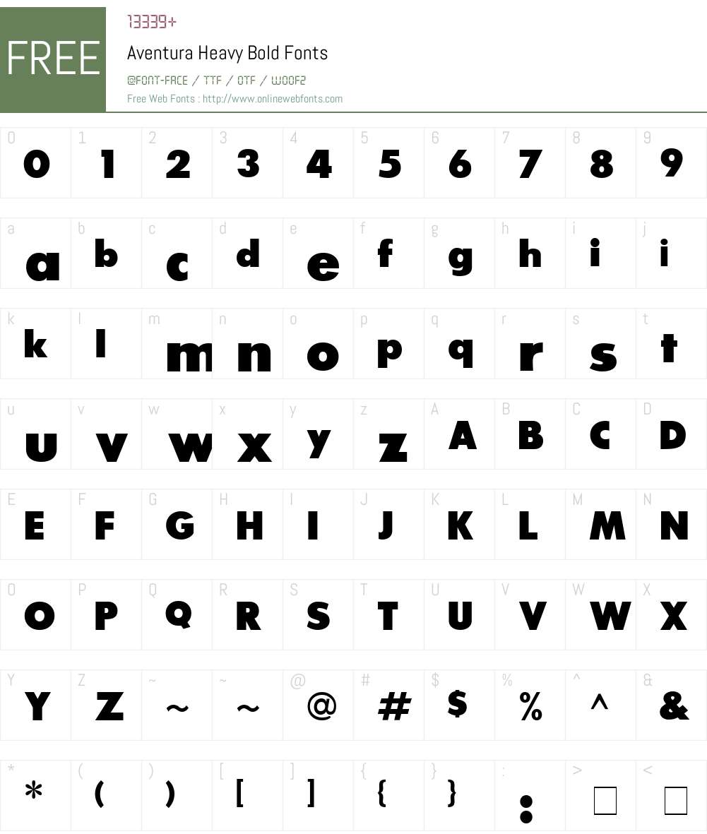 Aventura Heavy Font Screenshots