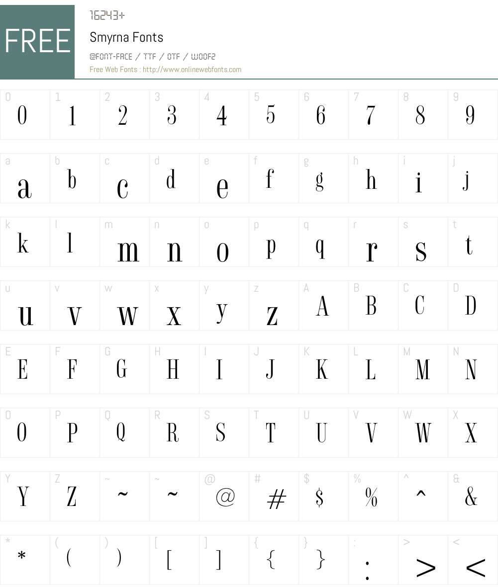 Smyrna Font Screenshots