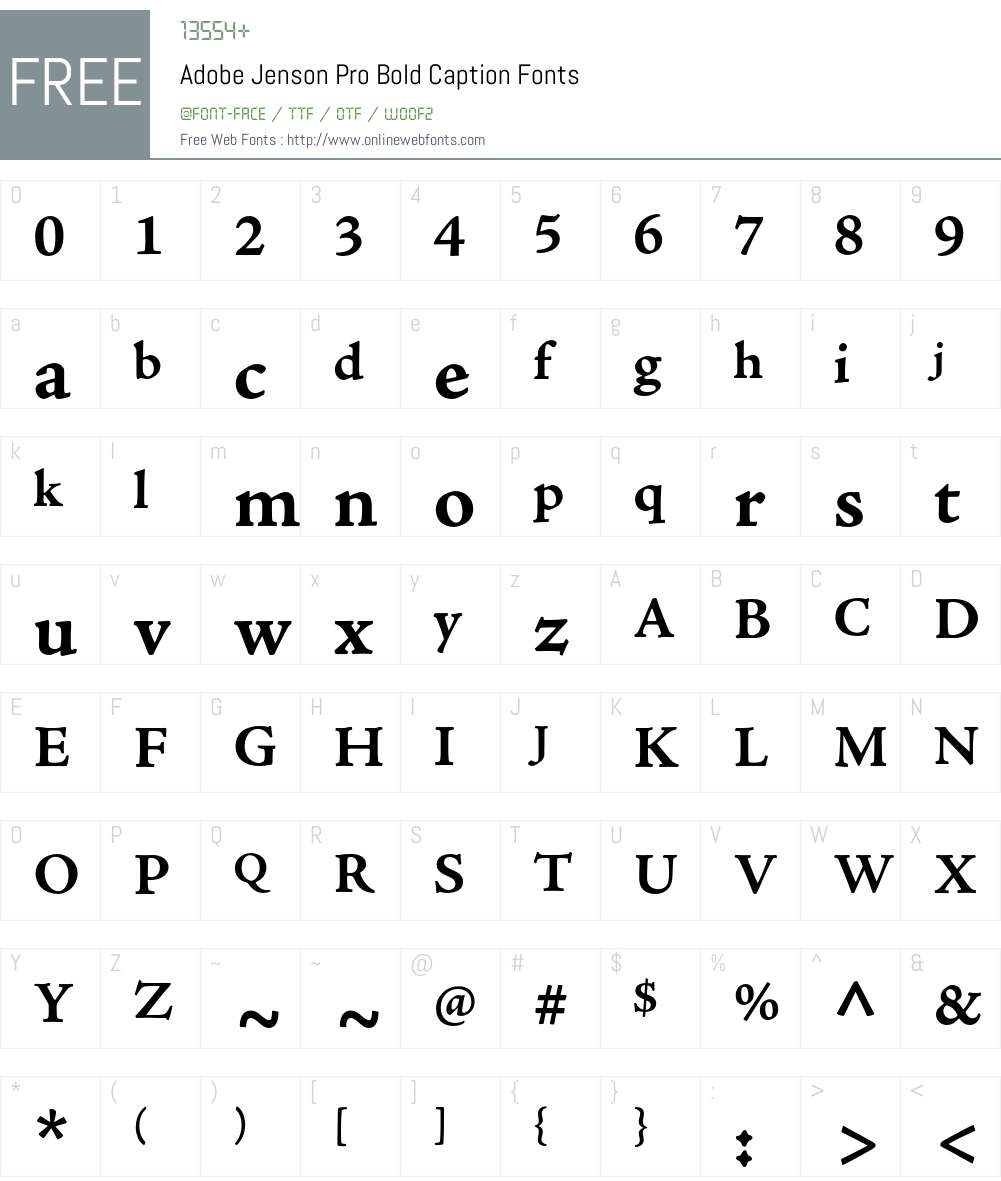 Adobe Jenson Pro Font Screenshots