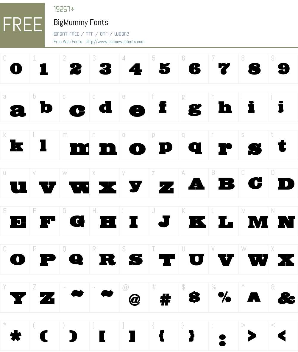 BigMummy Font Screenshots