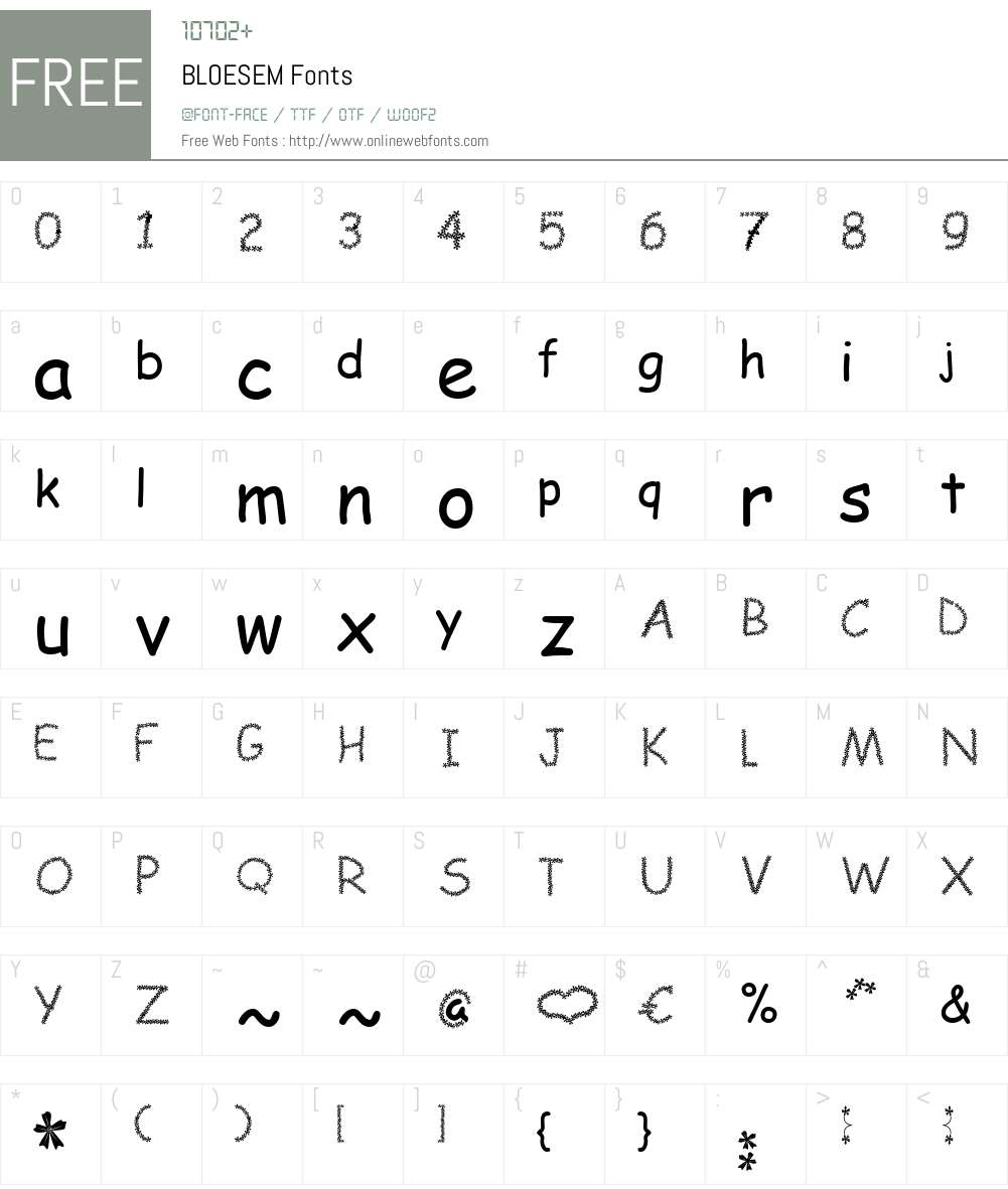BLOESEM Font Screenshots