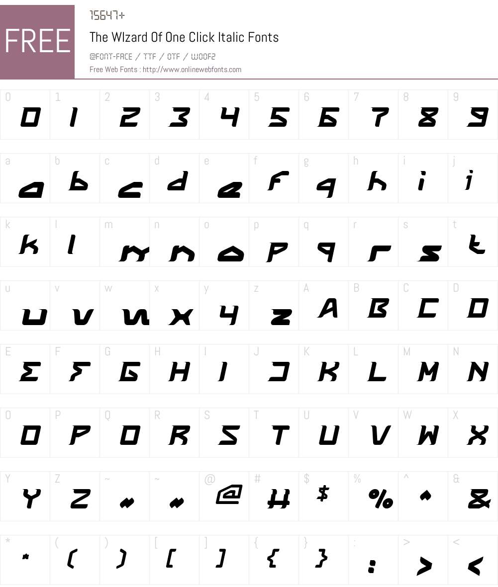 The WIzard Of One Click Font Screenshots