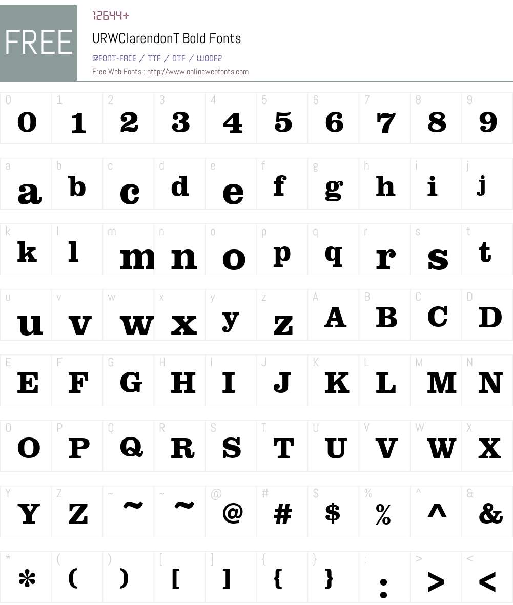 URWClarendonT Font Screenshots