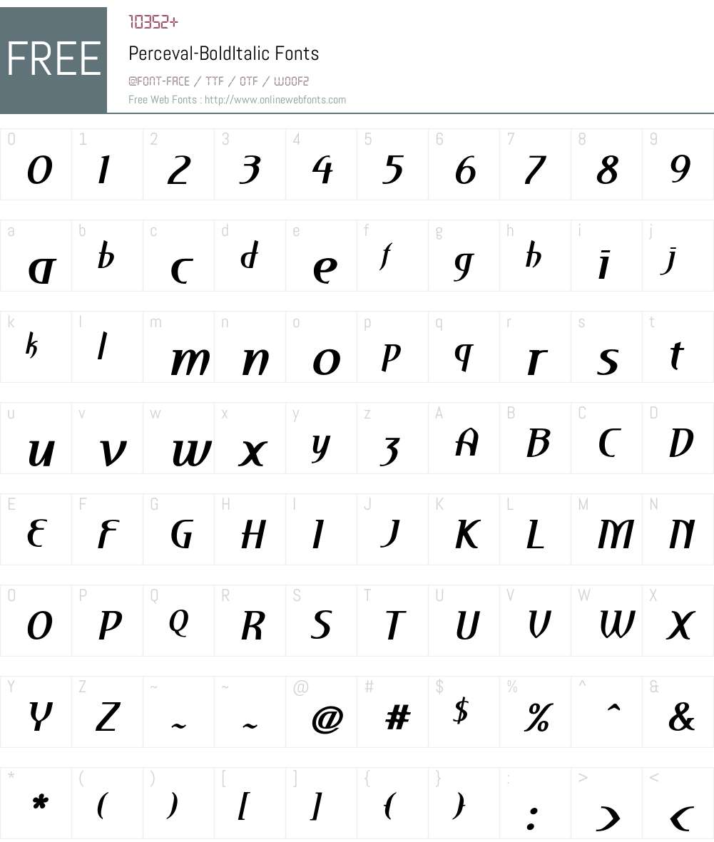 Perceval Font Screenshots
