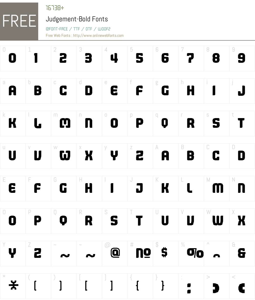 Judgement Font Screenshots