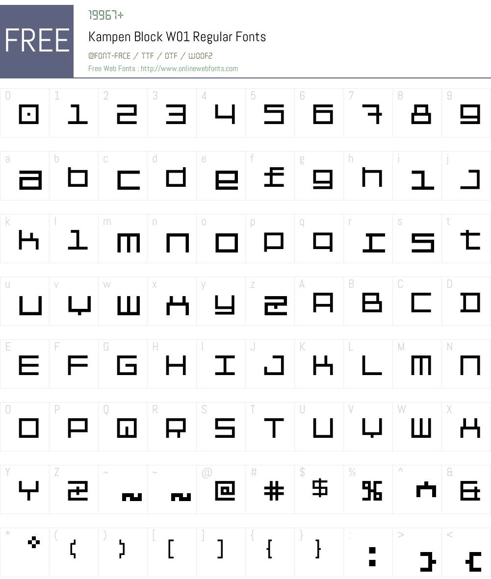 KampenBlockW01-Regular Font Screenshots