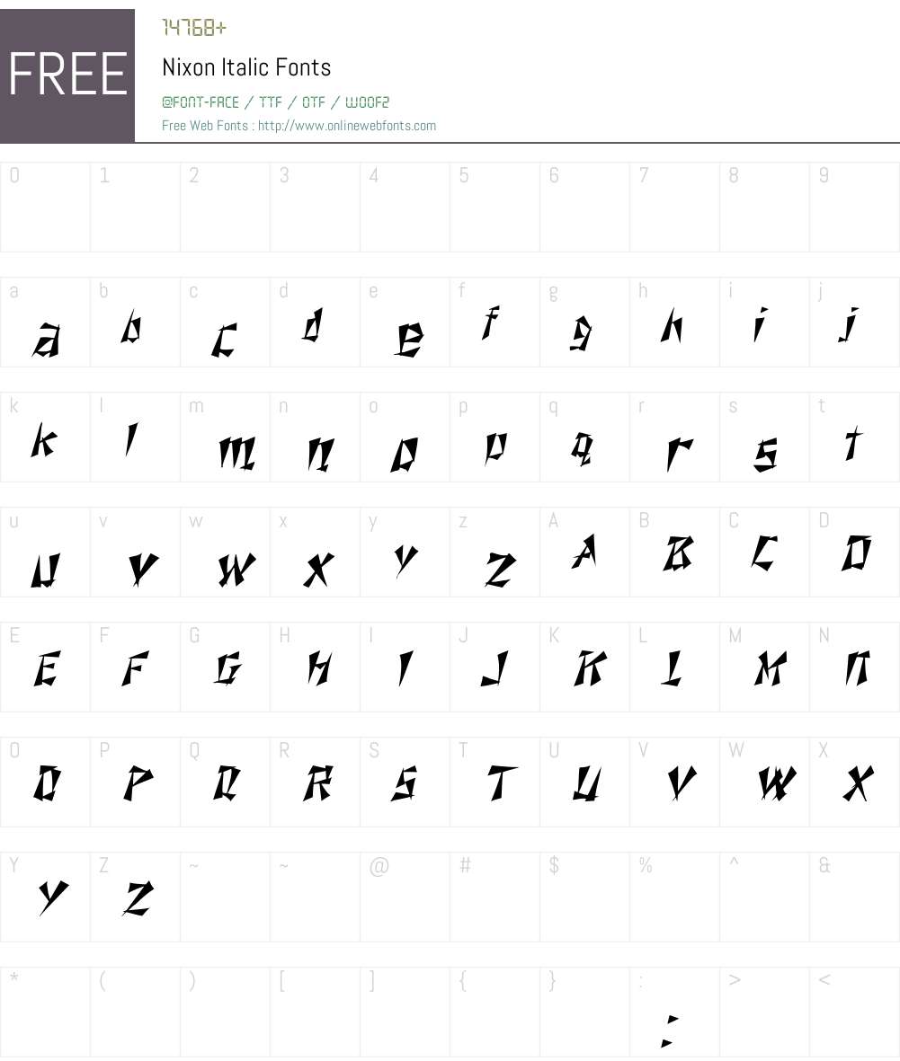 Nixon Italic Font Screenshots