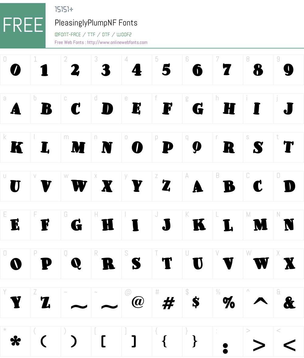 Pleasingly Plump NF Font Screenshots