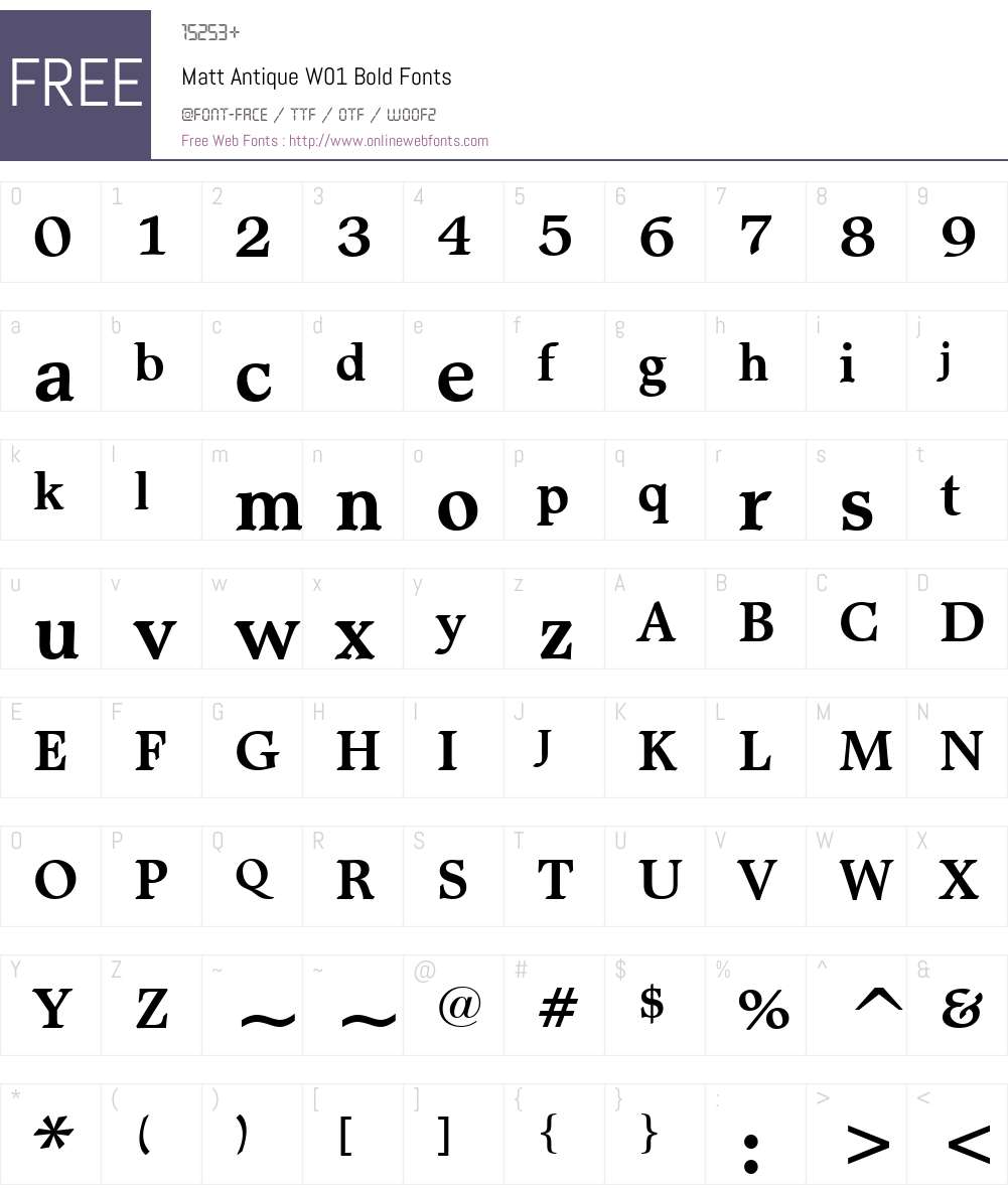 MattAntiqueW01-Bold Font Screenshots
