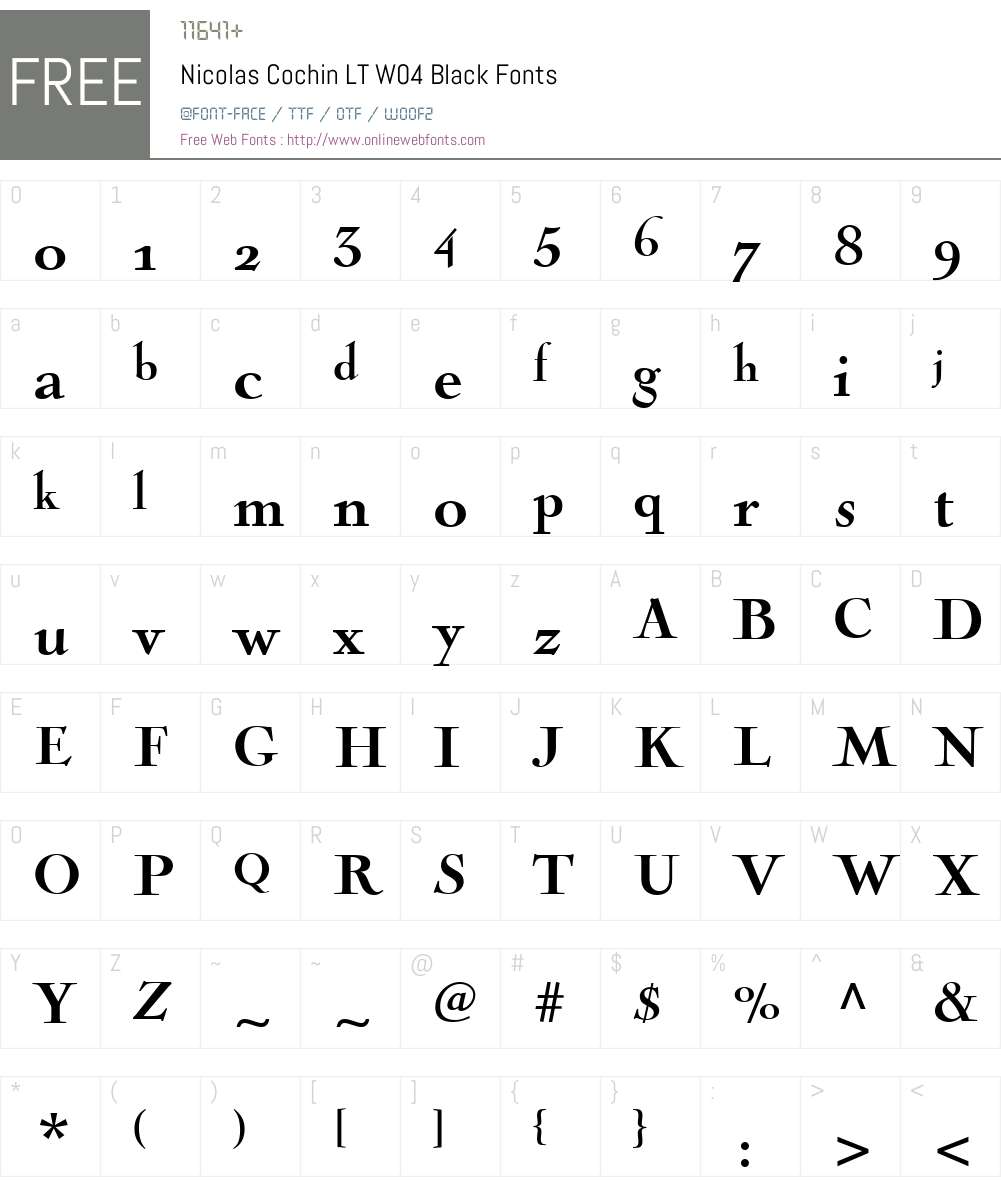 Nicolas Cochin Font Screenshots
