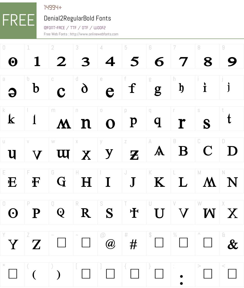 Denial2RegularBold Font Screenshots