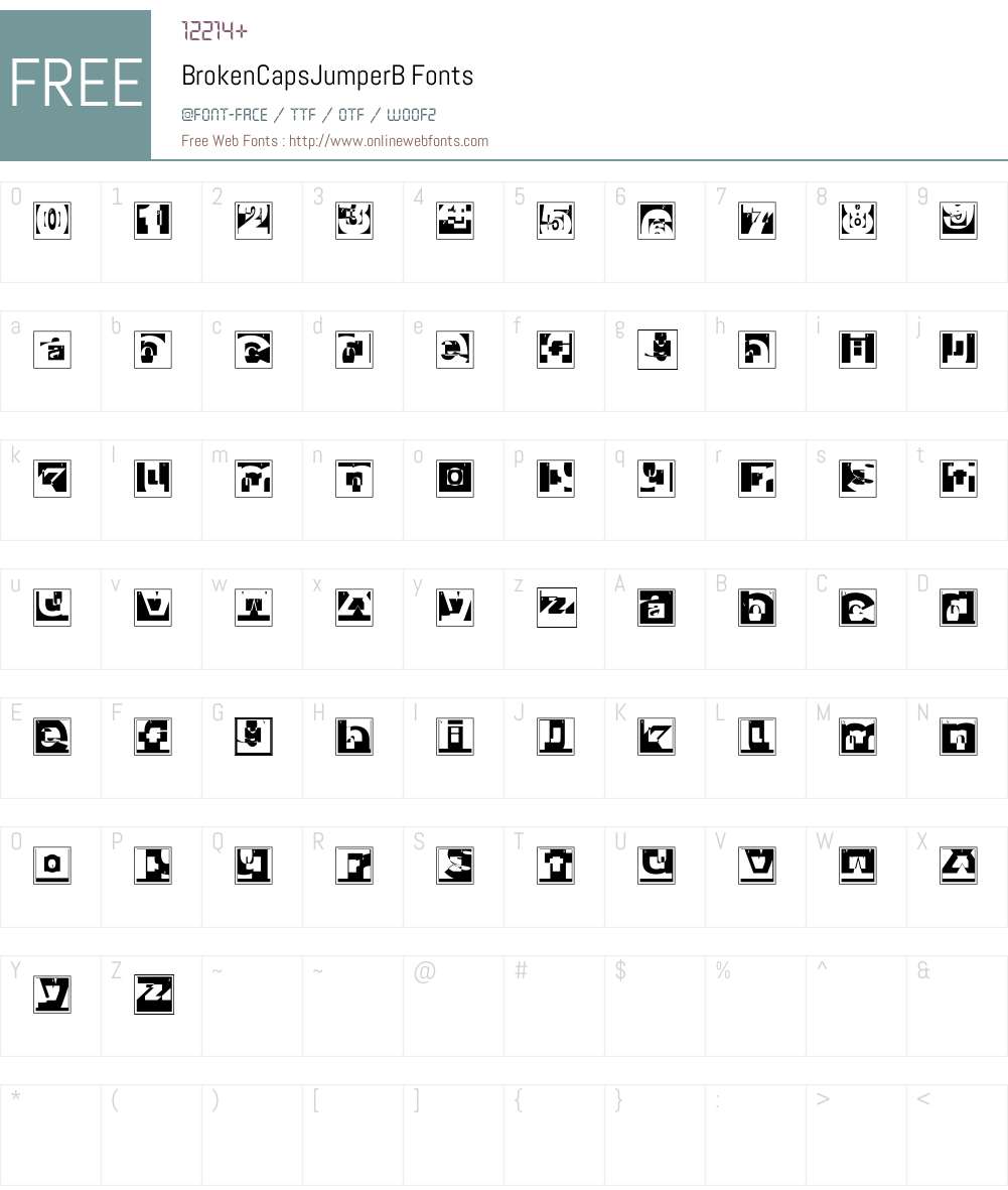 BrokenCapsJumperB Font Screenshots