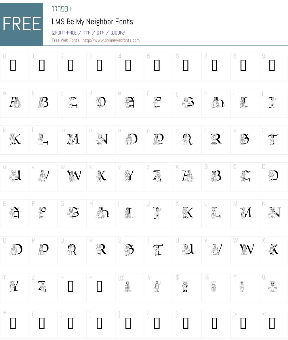 LMS Be My Neighbor Font Screenshots