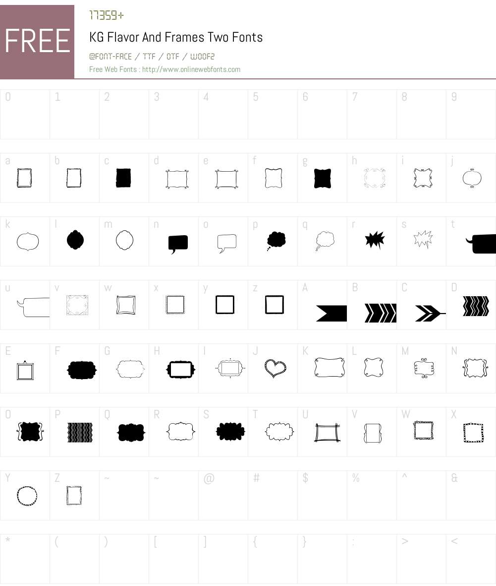 KG Flavor And Frames Two Font Screenshots