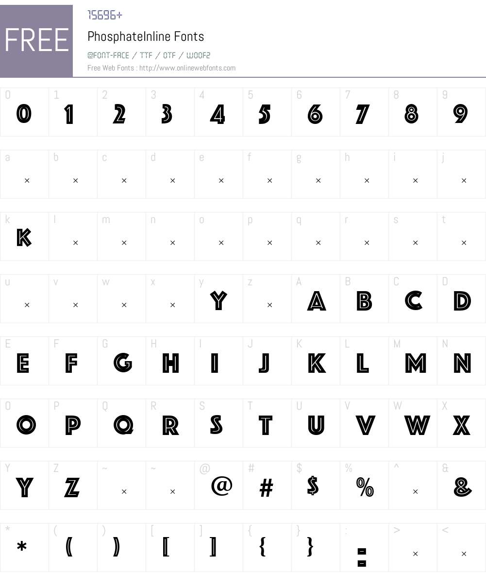 PhosphateInline Font Screenshots