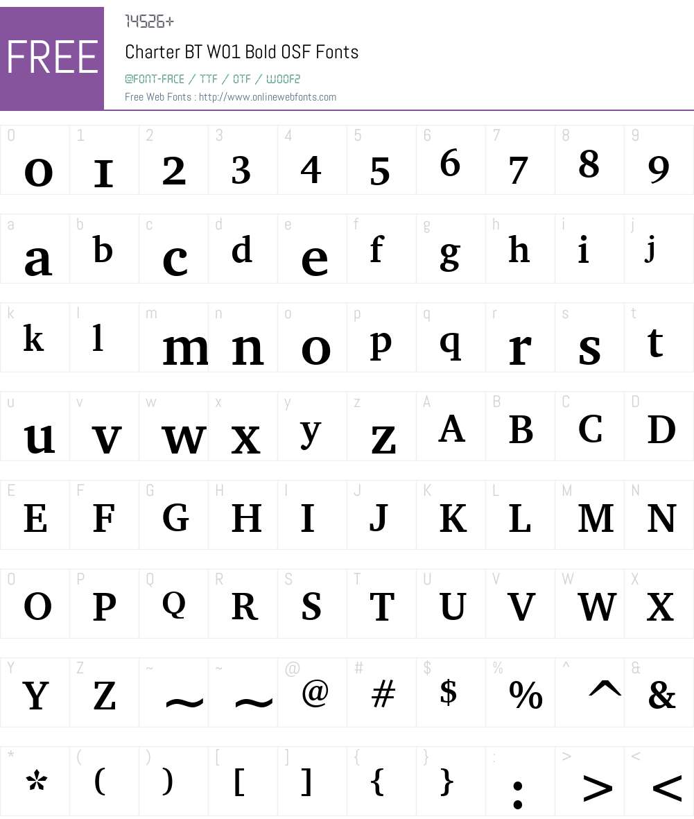 CharterBTW01-BoldOSF Font Screenshots