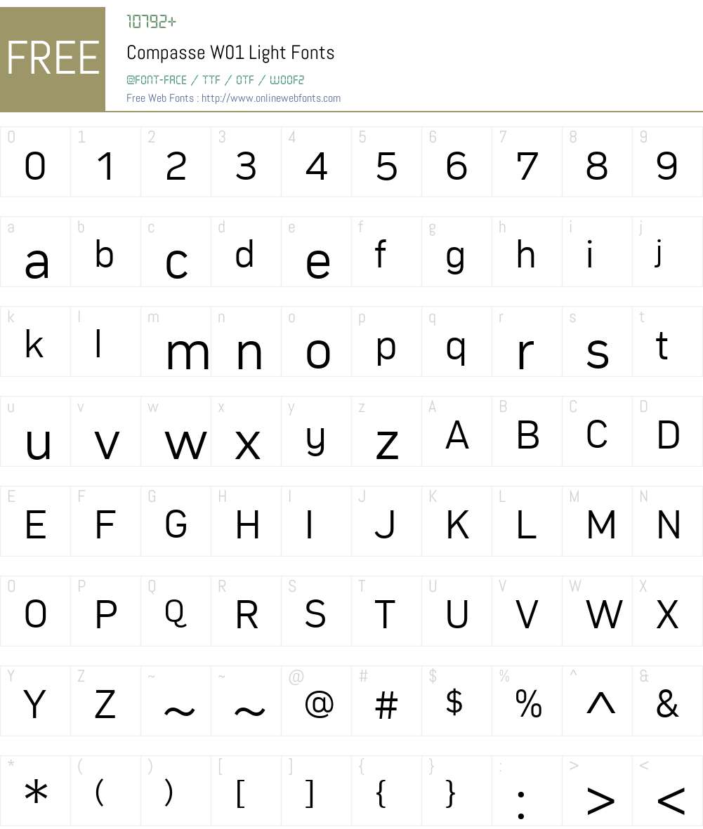 CompasseW01-Light Font Screenshots