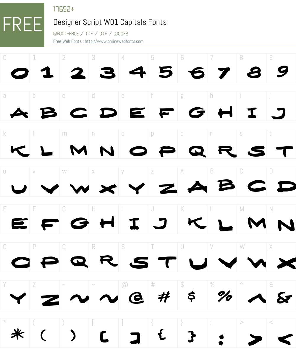 DesignerScriptW01-Capitals Font Screenshots