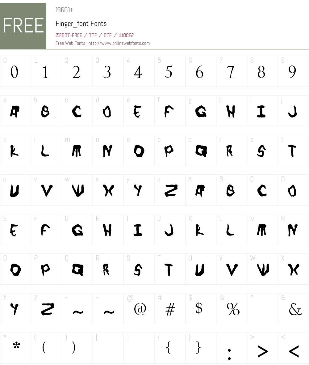 Finger_font Font Screenshots