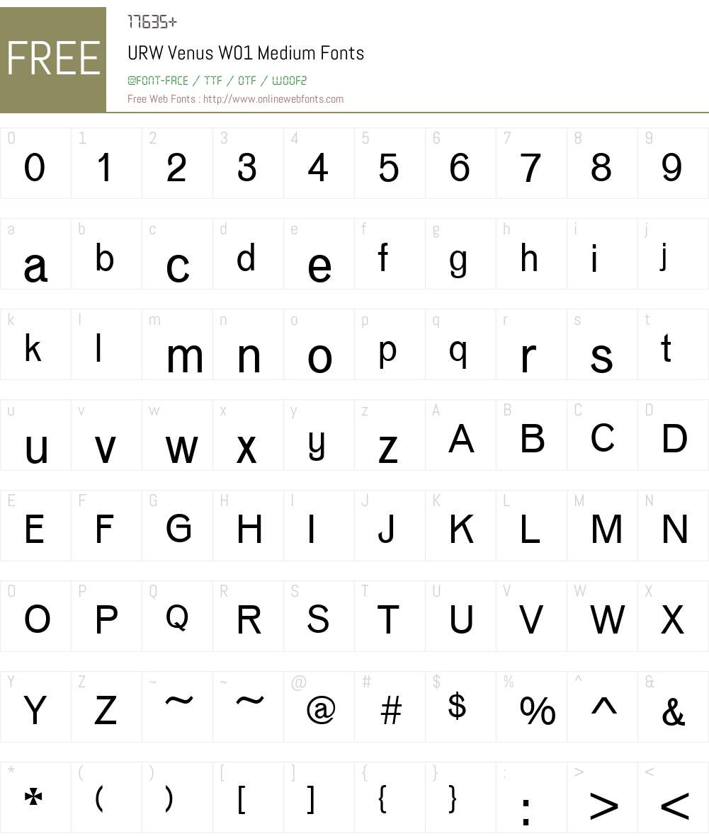 URWVenusW01-Medium Font Screenshots