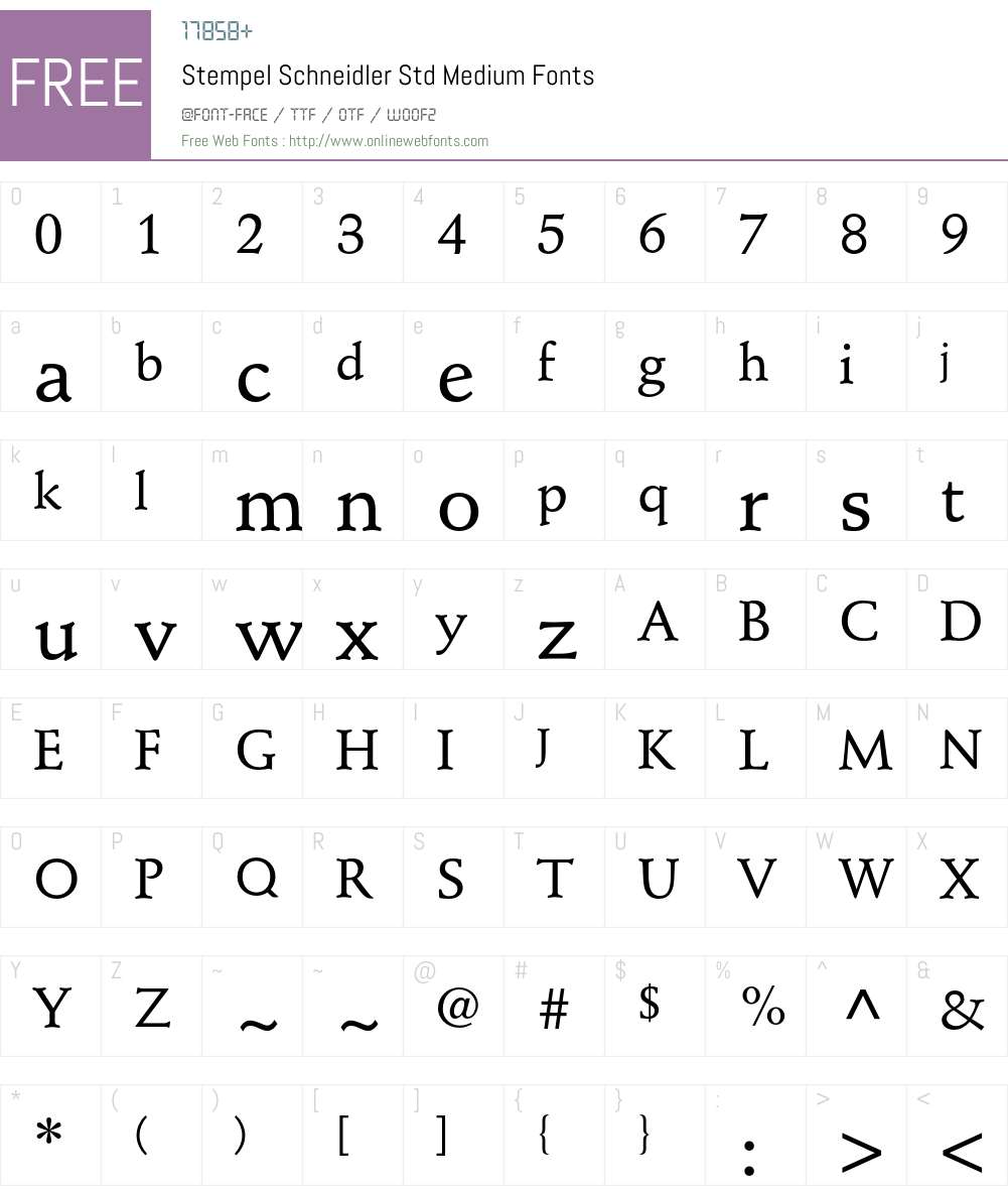 Stempel Schneidler Std Font Screenshots