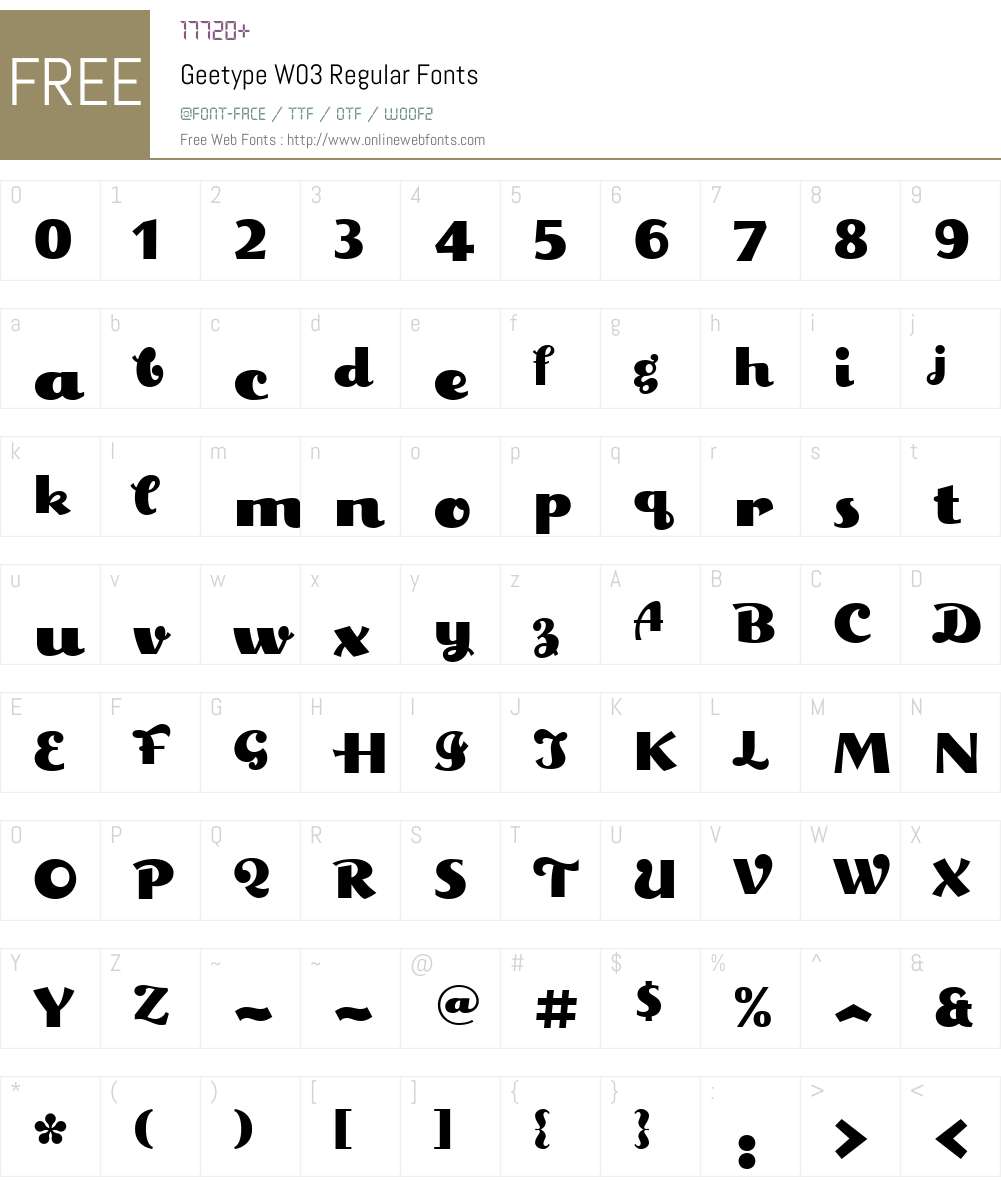 Geetype Font Screenshots