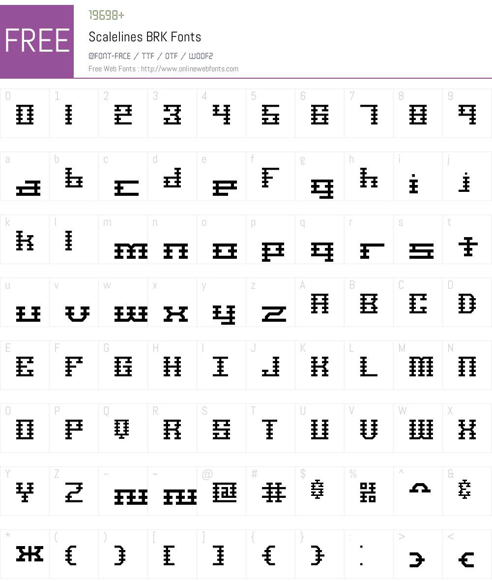 Scalelines BRK Font Screenshots