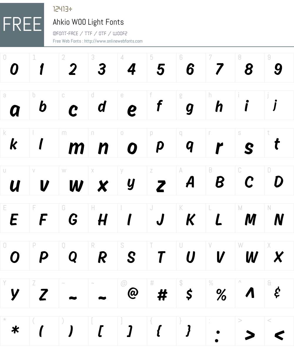 AhkioW00-Light Font Screenshots