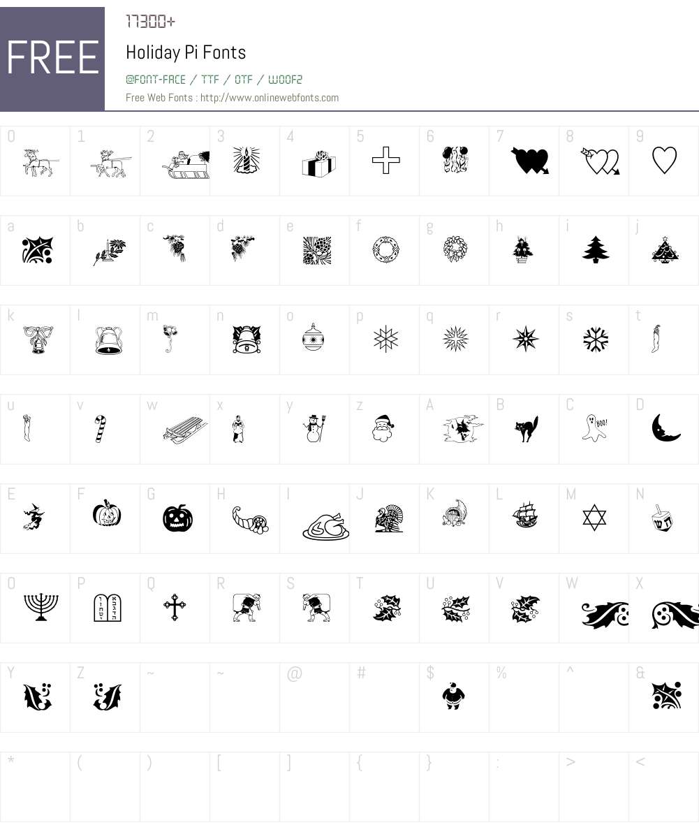 Holiday Pi Font Screenshots